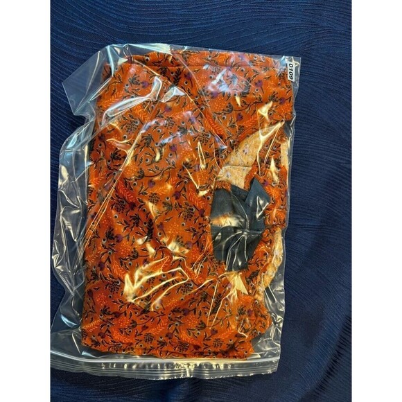 Matilda Jane Blouse Women's Size Small Casual Floral Short Sleeve Orange - Picture 6 of 6